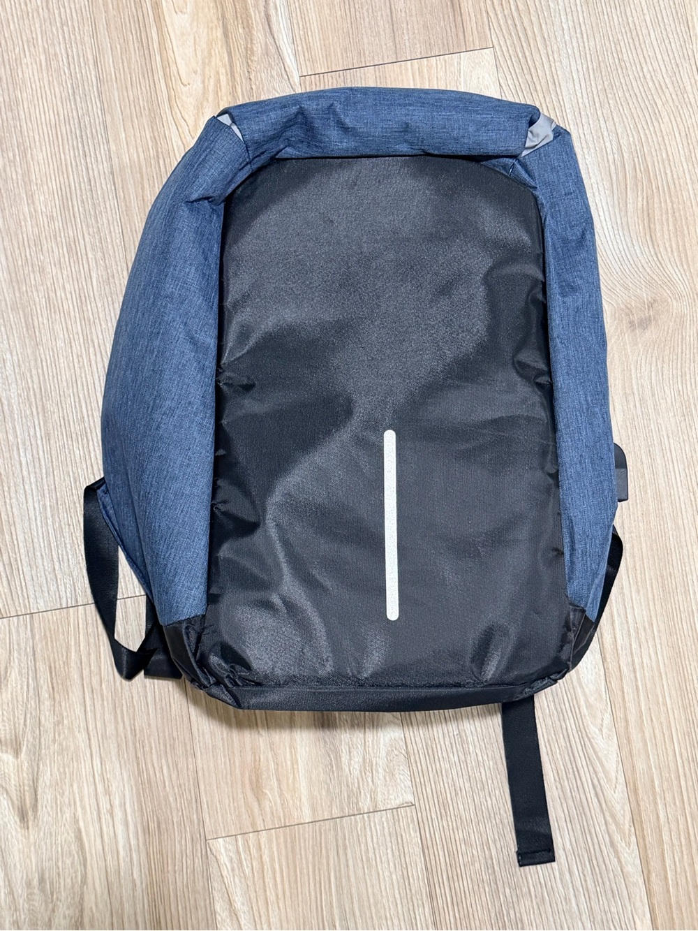 Men's Anti-Theft Black and Blue Backpack